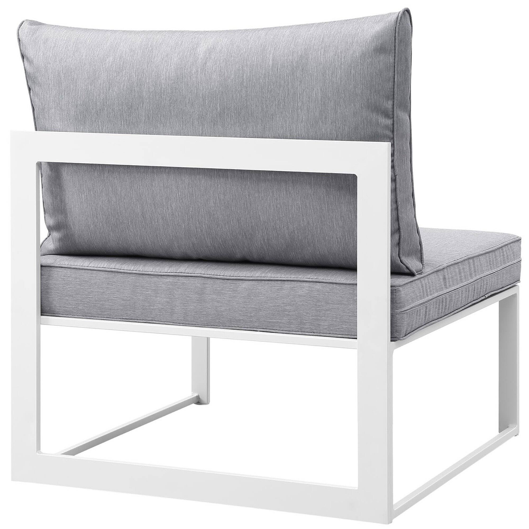 Left. Modway - Fortuna Armless Outdoor Patio Chair by Modway - White Gray.