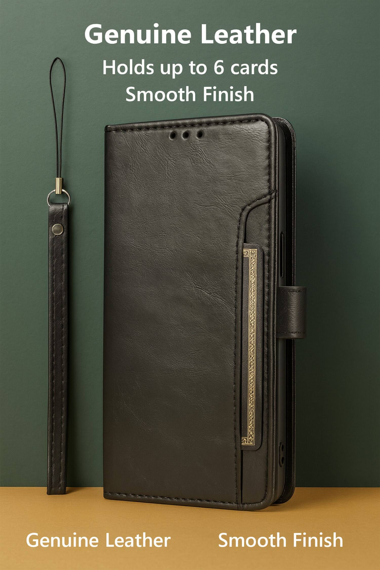 Genuine Leather  
Holds up to 6 cards  
Smooth Finish  

Genuine Leather  
Smooth Finish