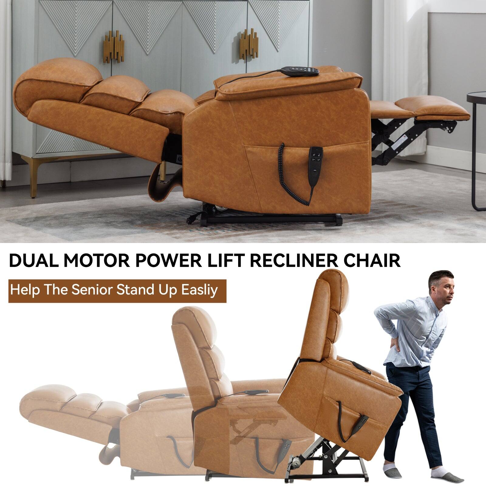 DUAL MOTOR POWER LIFT RECLINER CHAIR  
Help The Senior Stand Up Easily
