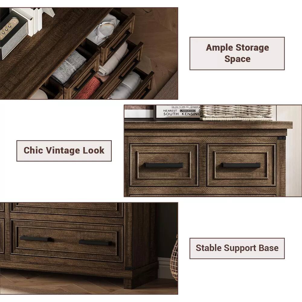 Ample Storage Space  
Chic Vintage Look  
Stable Support Base