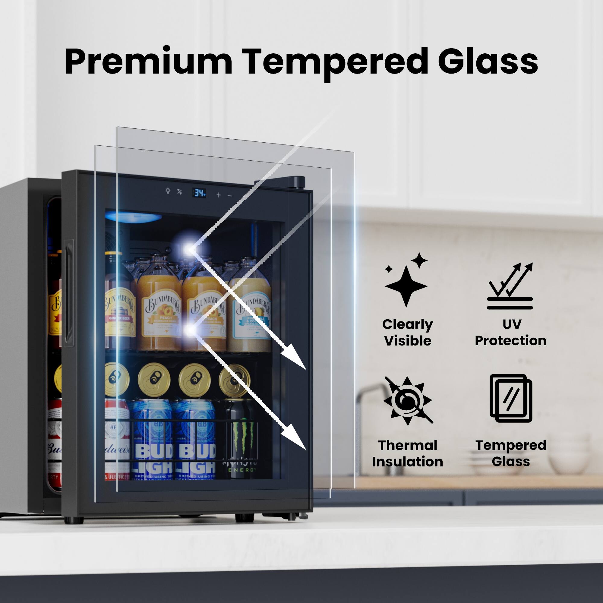 Premium Tempered Glass

- Clearly Visible
- UV Protection
- Thermal Insulation
- Tempered Glass