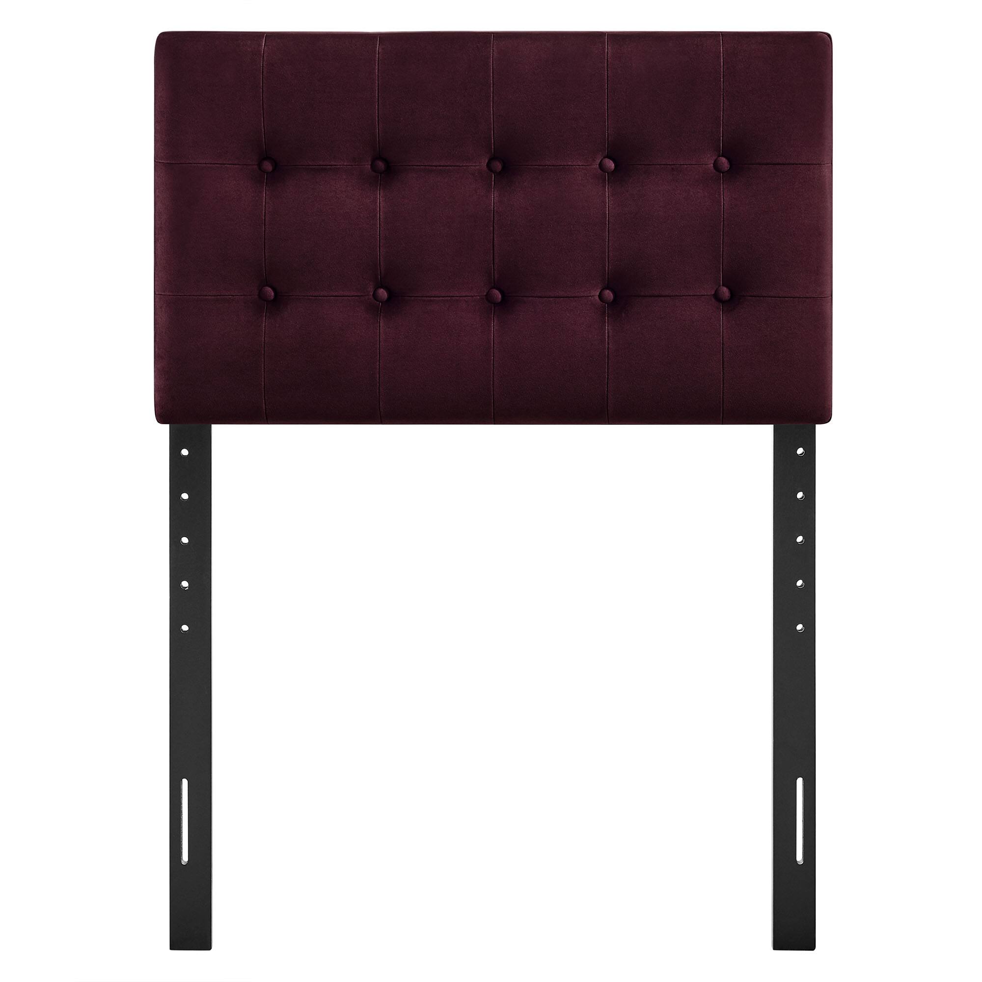 Alt View 2. Modway - Emily Stain-Resistant Performance Velvet Twin Size Headboard - Mulberry.