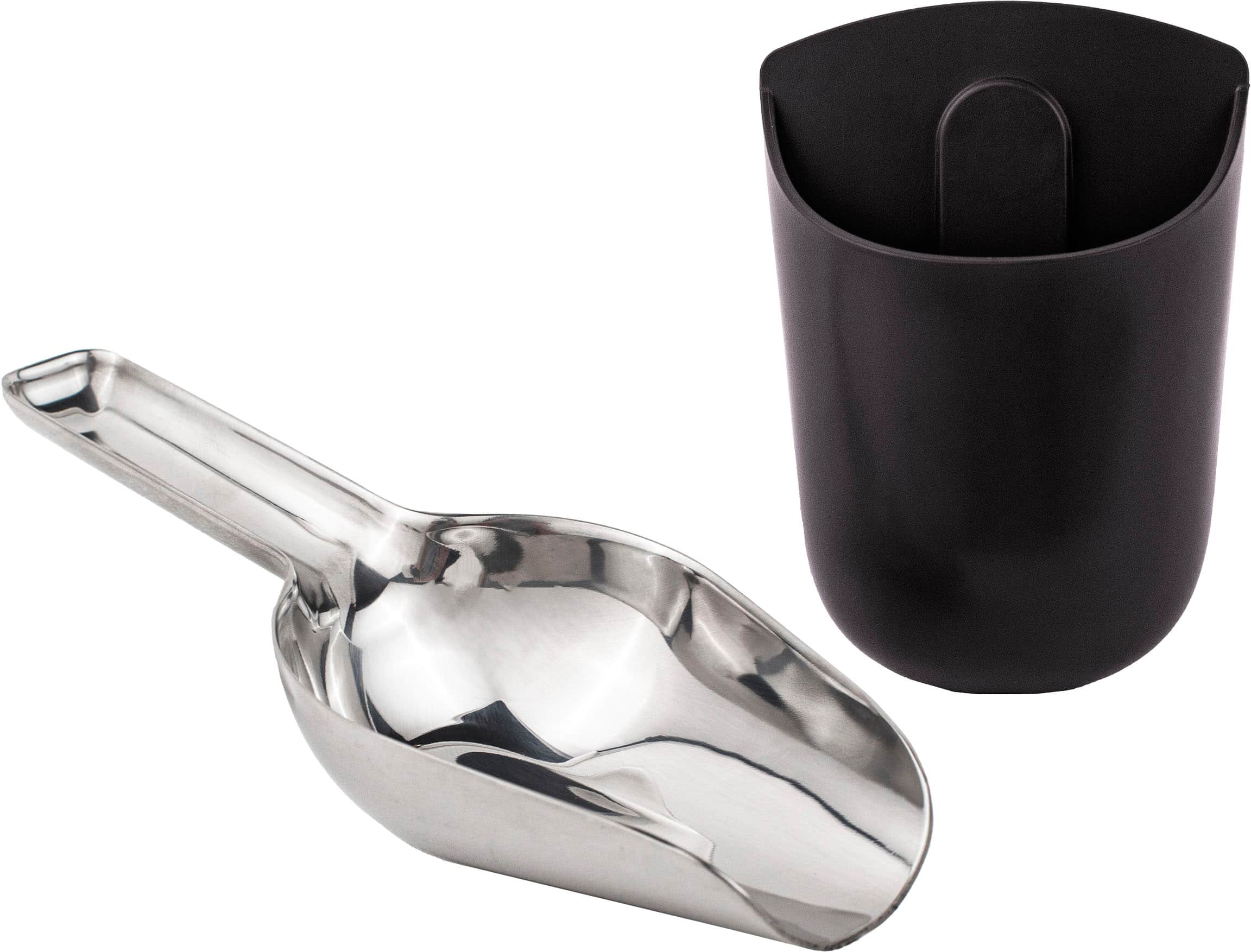 Front. GE Profile - Stainless Steel Ice Scoop and Holder for Opal Ice Makers - Carbon Black.