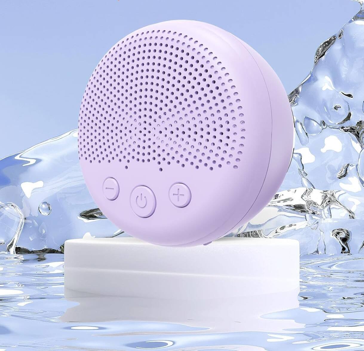 Alt View 3. FINEAK - Waterproof Bluetooth Shower Speaker-Portable, Loud Sound & Suction Cup - Purple.