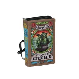 Things2Die4 - Brown Vinyl The Call Of Cthulhu Lovecraft Book Handbag Novelty Clutch Purse Crossbody Bag - Multicolored