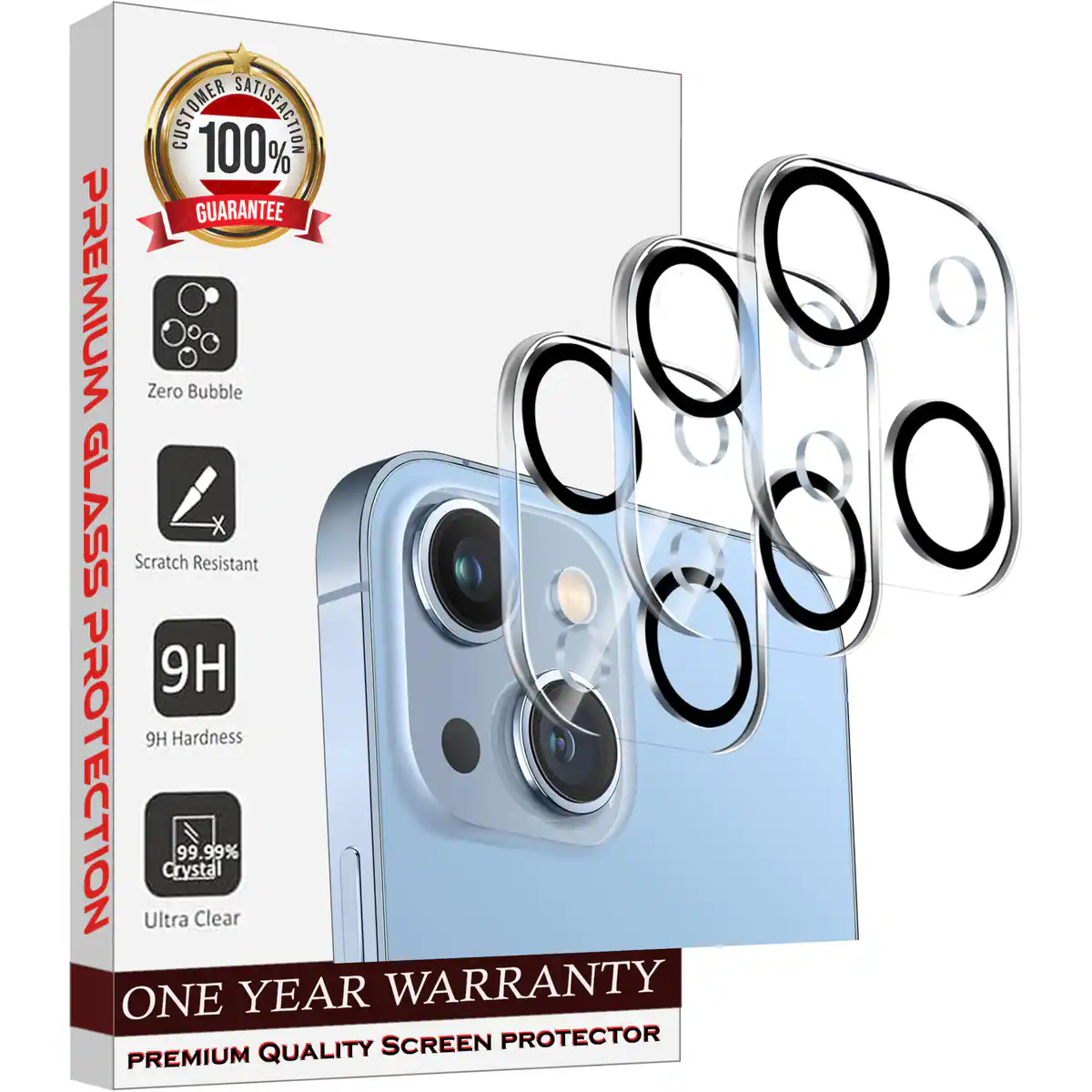 Entronix - Camera Lens Protector for iPhone 14 Plus - 3-Pack - Clear