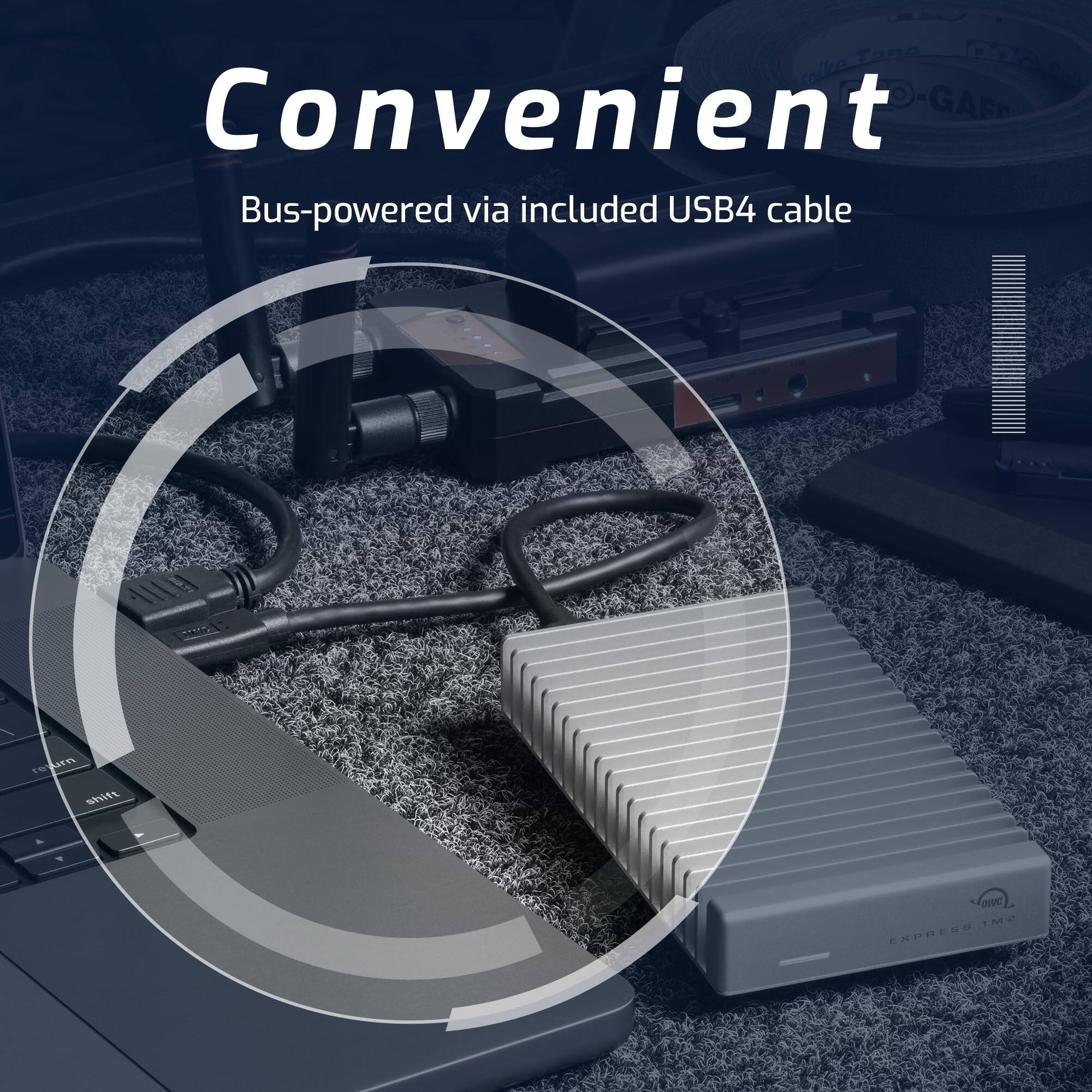 Convenient  
Bus-powered via included USB4 cable