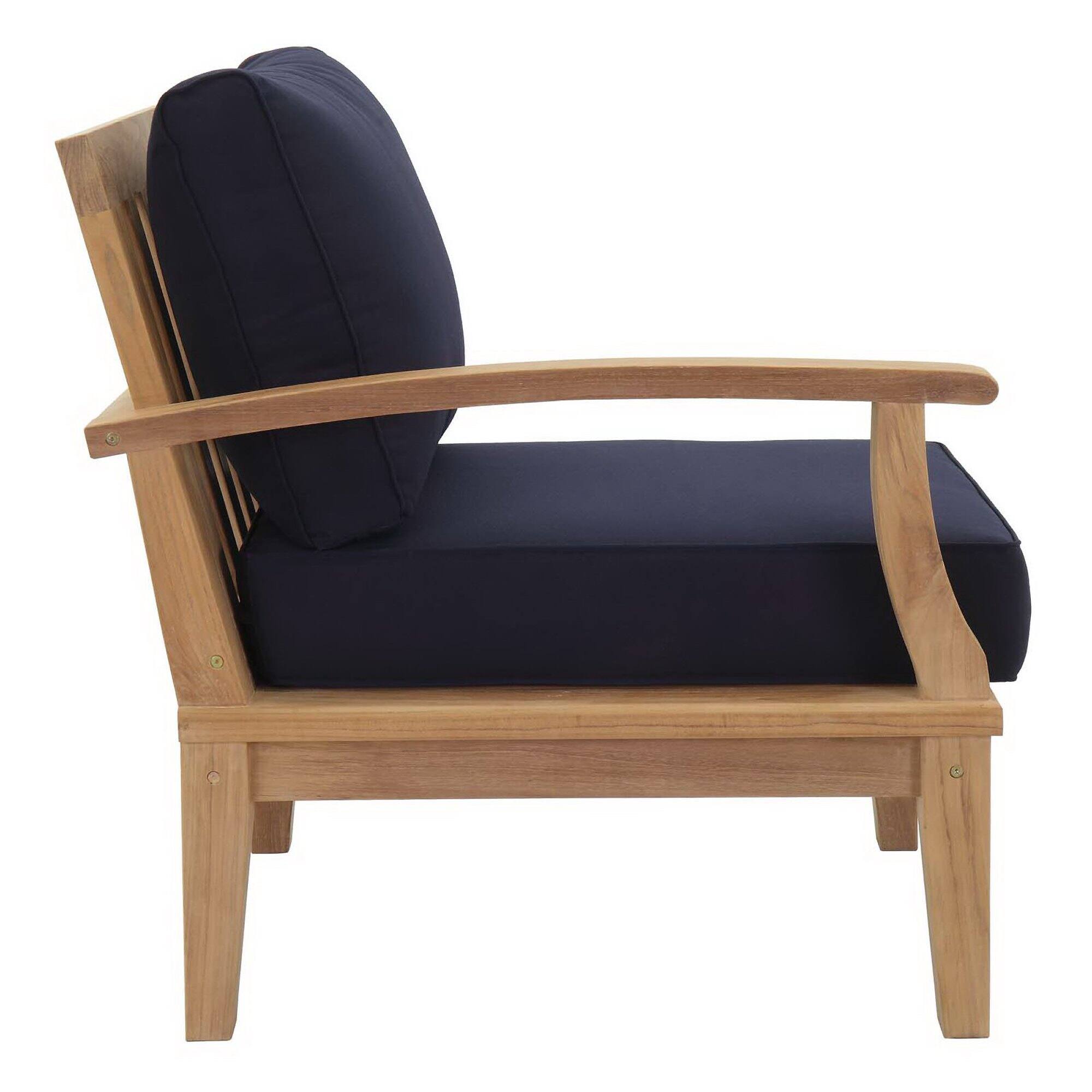 Alt View 5. Modway - Marina 8 Piece Outdoor Patio Teak Set by Modway - Natural Navy.