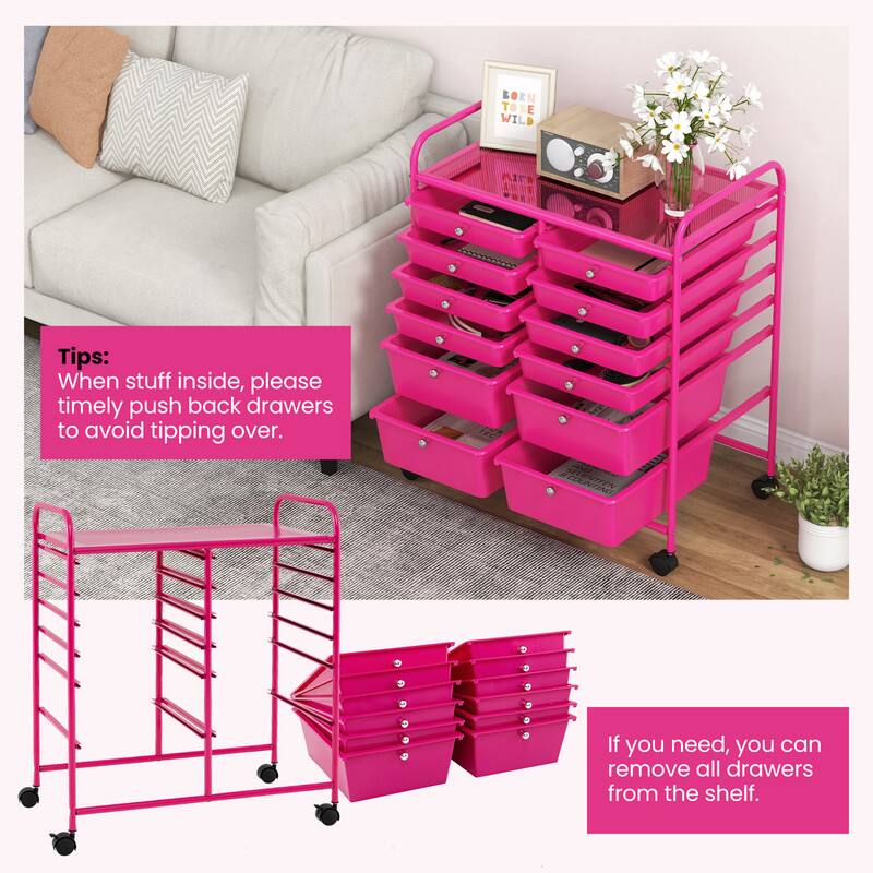 BORN TO BE WILD

Tips:
When stuff inside, please timely push back drawers to avoid tipping over.
If you need, you can remove all drawers from the shelf.