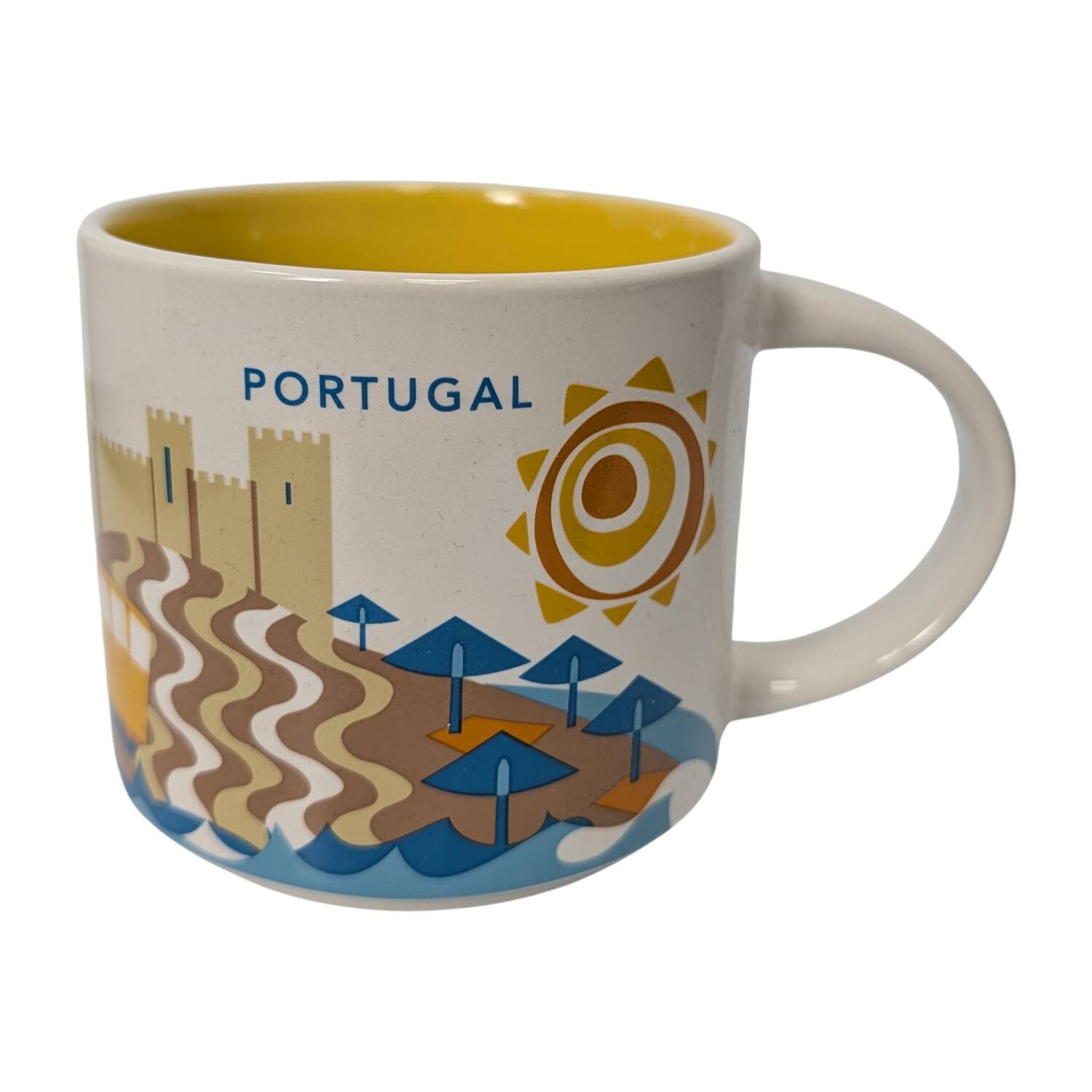 Front. Starbucks - Starbucks You Are Here Series Portugal Ceramic Mug, 14 Oz - Yellow.