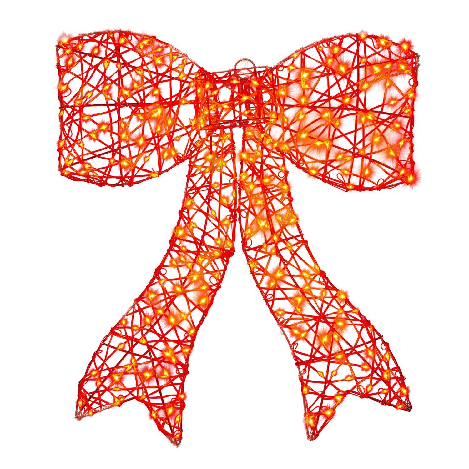 Front. Sienna - Sienna LED Red Bow 23.6 in. Hanging Decor - Red.