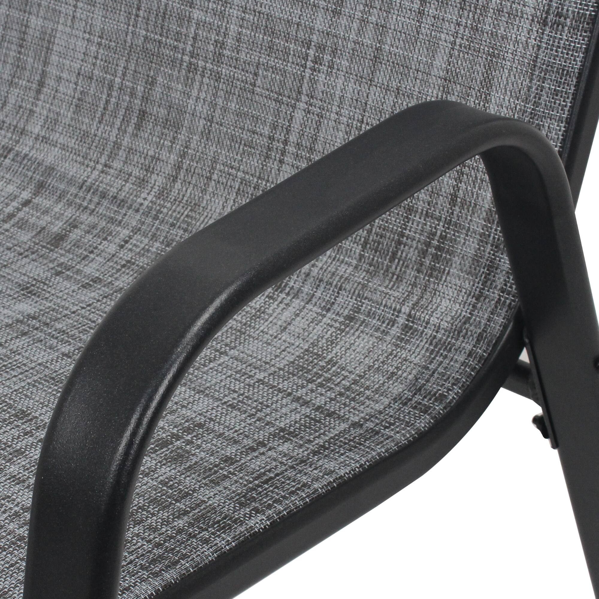 Alt View 2. Mondawe - 6-Piece Outdoor Dining Chairs Set, Teslin Fabric and Metal Frame - Blacky+Grey.