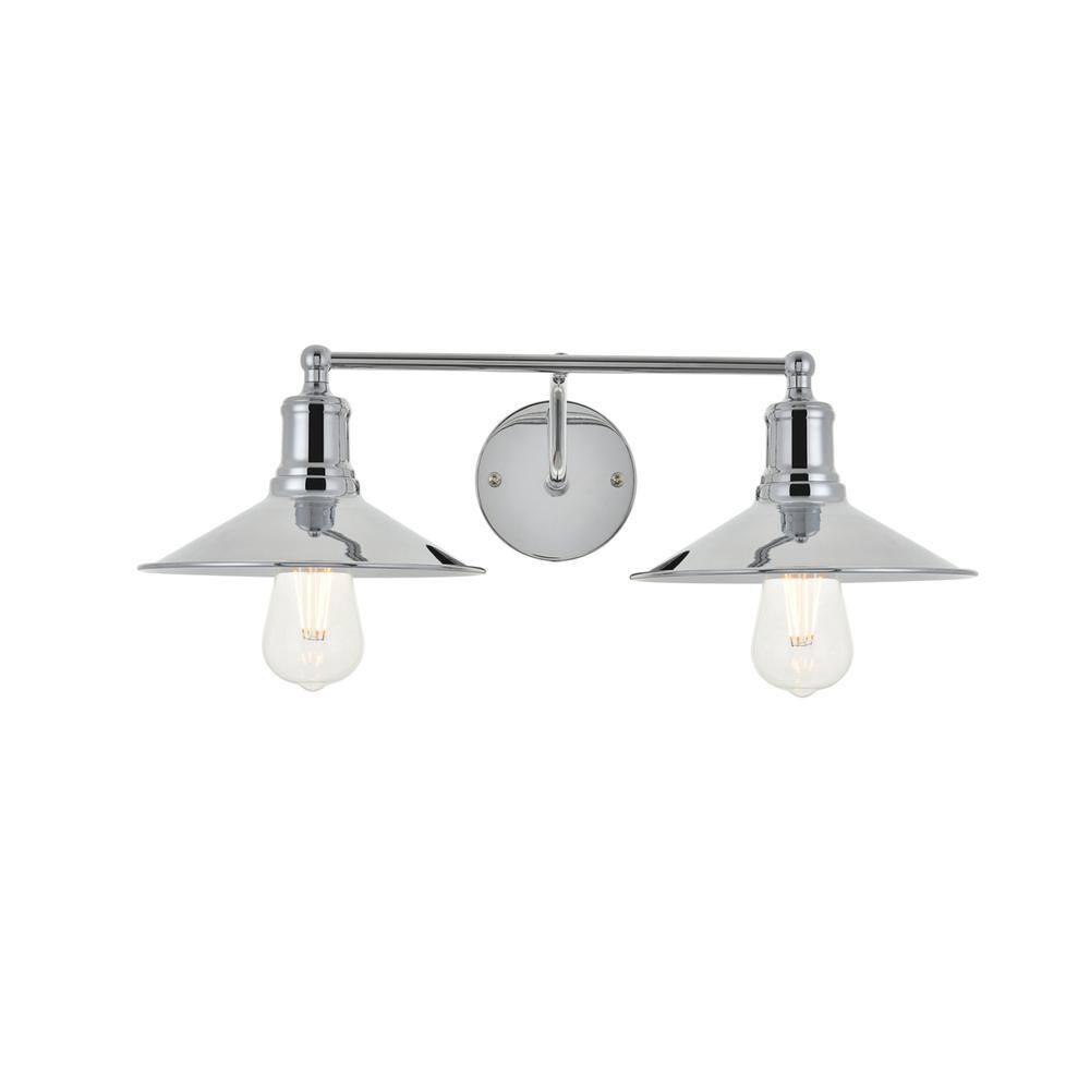 Alt View 8. Living District - Etude 2 light chrome Wall Sconce - Chrome.