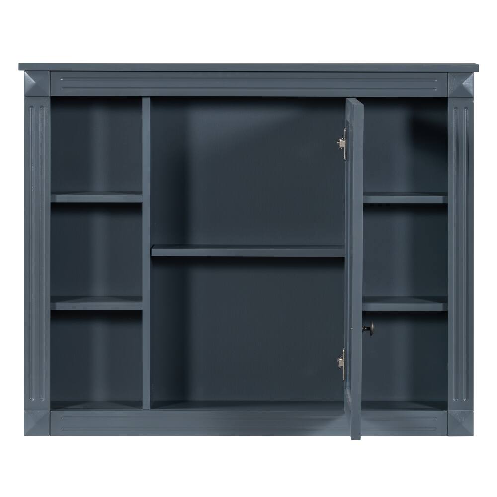 Alt View 9. Loheer - Loheer 36 inch Bathroom Vanity Royal Blue Vanity with Mirror - Blue.