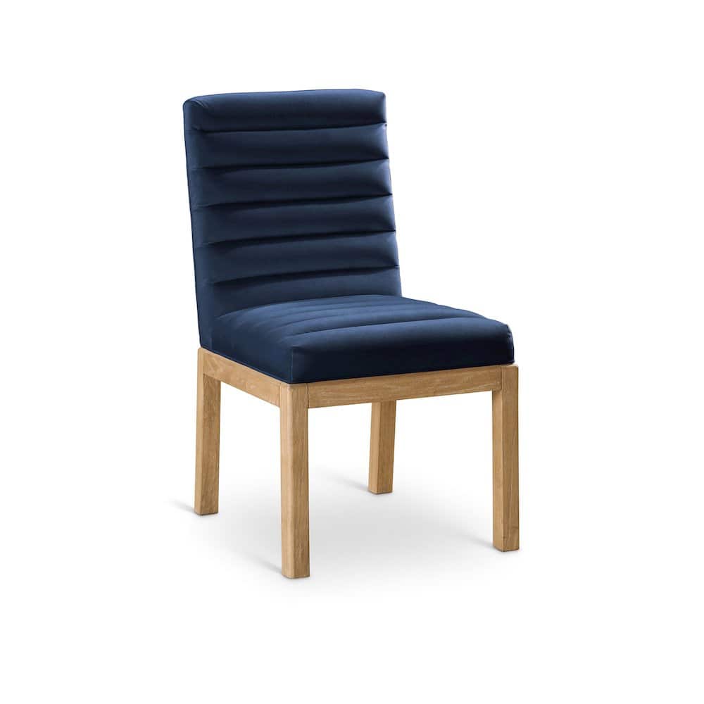 Meridian Furniture - Evelyn Navy Velvet Dining Chair - Blue