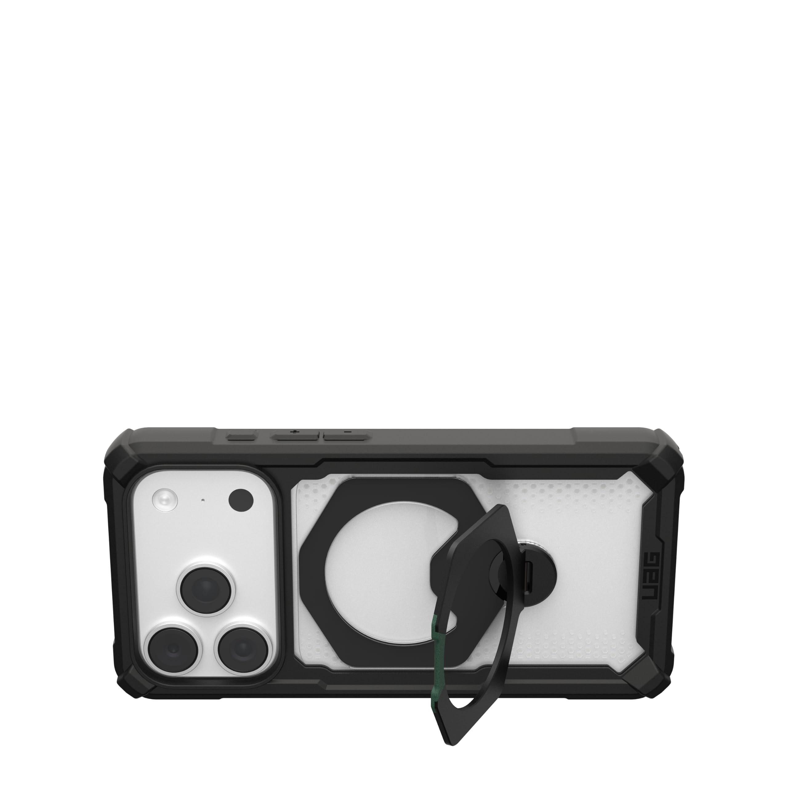 Alt View 5. UAG - iPhone 18 Pro Case/iPhone 17 Pro Case with 360 Kickstand, MagSafe & Camera Control Cover Button, Plasma XTE 360 - Black/Clear.