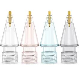 RTMB - Four-piece replacement tips for Apple Pencil first and second generation - 1.95mm - Clear, Pink, Blue and Grey