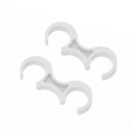 Emma + Oliver - Mata Set of 2 Wide Plastic Ganging Clips for Extra Wide Chairs - White