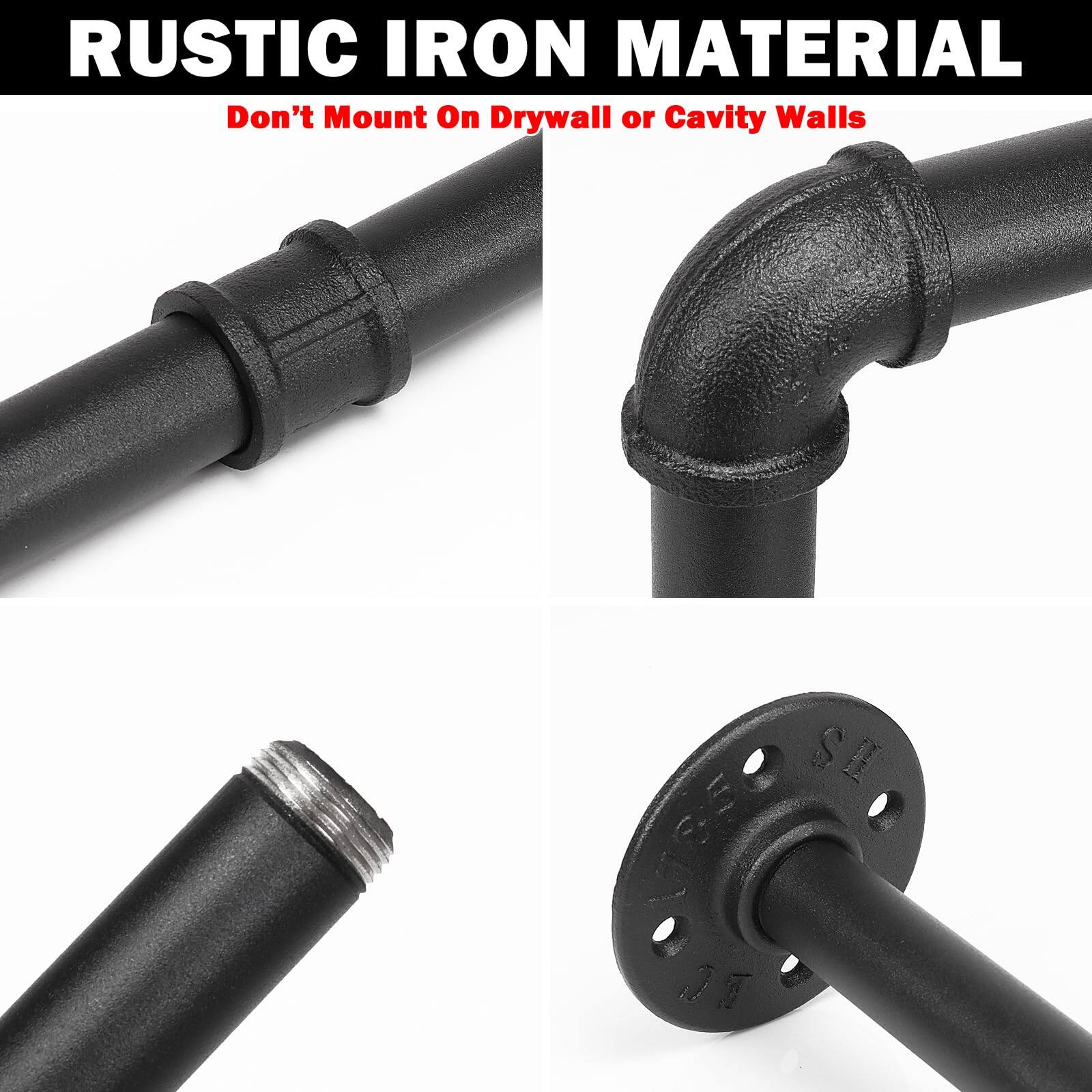 RUSTIC IRON MATERIAL  
Don't Mount On Drywall or Cavity Walls