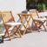 Alt View 3. Costway - 3 PCS Acacia Wood Patio Bistro Set Folding Table & Chairs Set with Cushions - Natural,Beige.