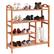 Front. Costway - 4 Tier Multifunction Bamboo Shoe Rack Boot Tower Shelf Storage Organizer Stand - wood.