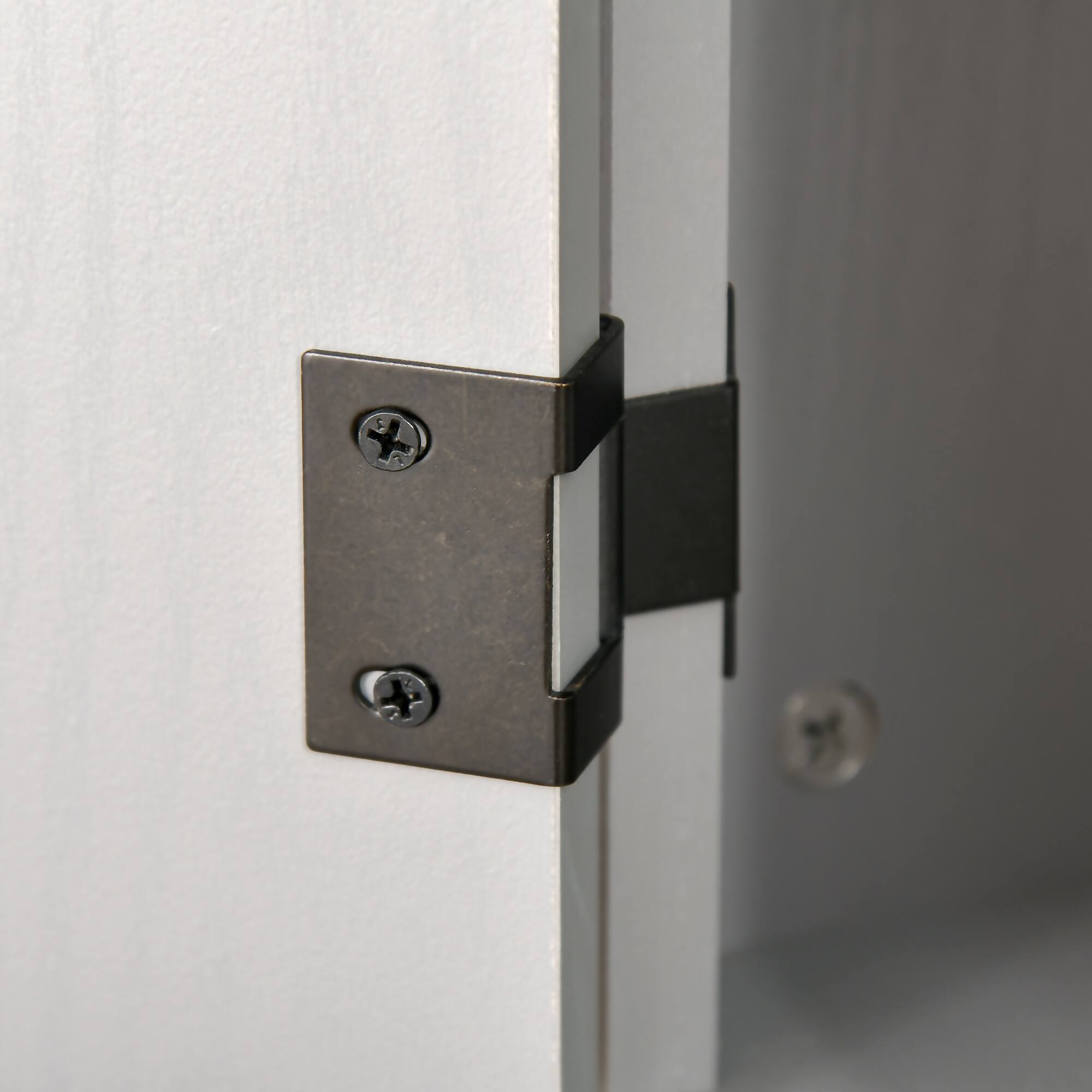 Alt View 7. Homcom - Farmhouse Computer Desk with Hutch and Cabinet, Home office Desk with Storage, for Study - Light Grey.