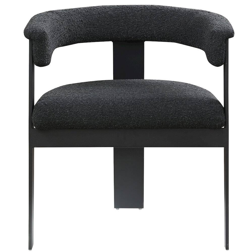 Alt View 2. Meridian Furniture - Romeo Black Boucle Fabric Dining Chair, Set of 2 - Black.