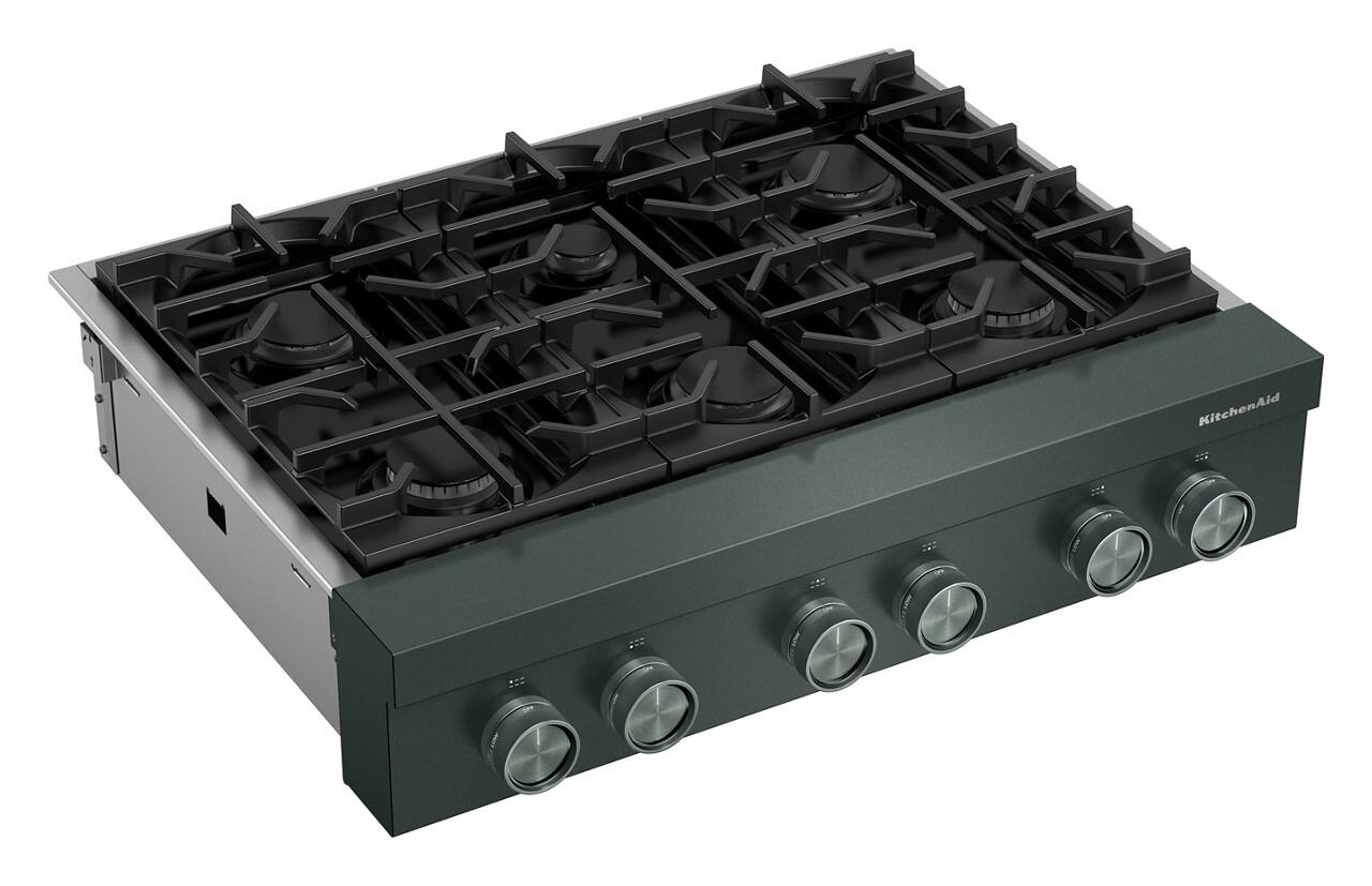 Back. KitchenAid - KitchenAid - KitchenAid 36-inch 6-Burner Gas Commercial-Style Rangetop - Juniper.