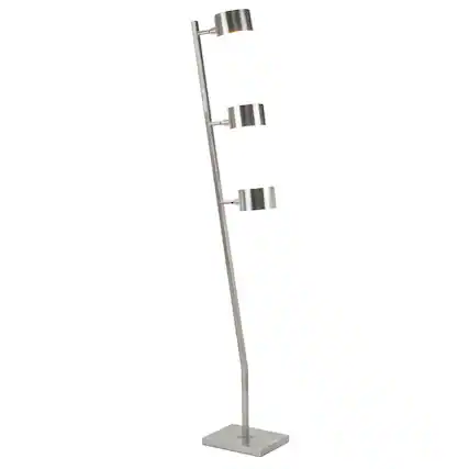 Front. Manhattan Lane - 60 Inch Floor Lamp, 3 Drum Metal Shades, Modern Style.
