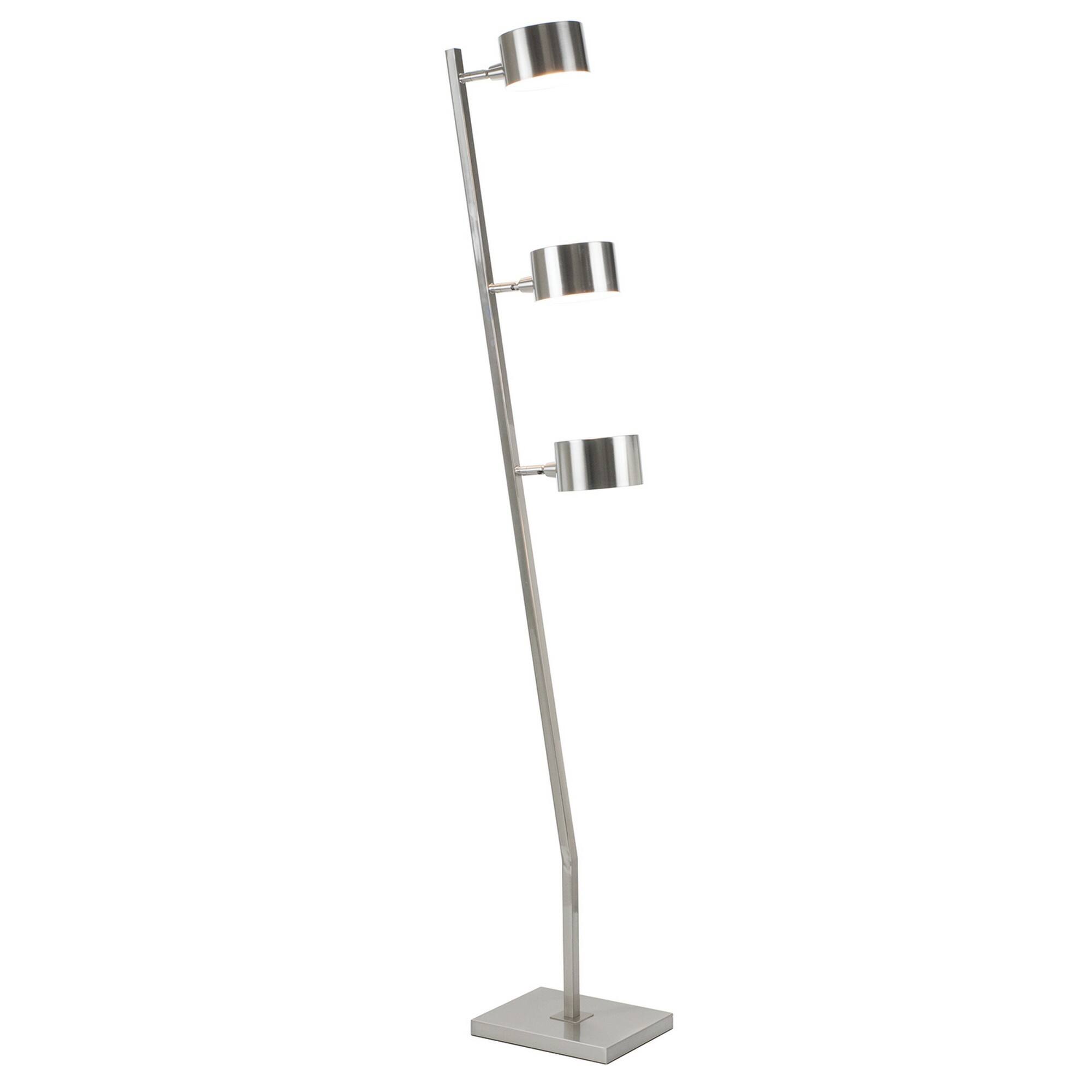 Front. Manhattan Lane - 60 Inch Floor Lamp, 3 Drum Metal Shades, Modern Style.