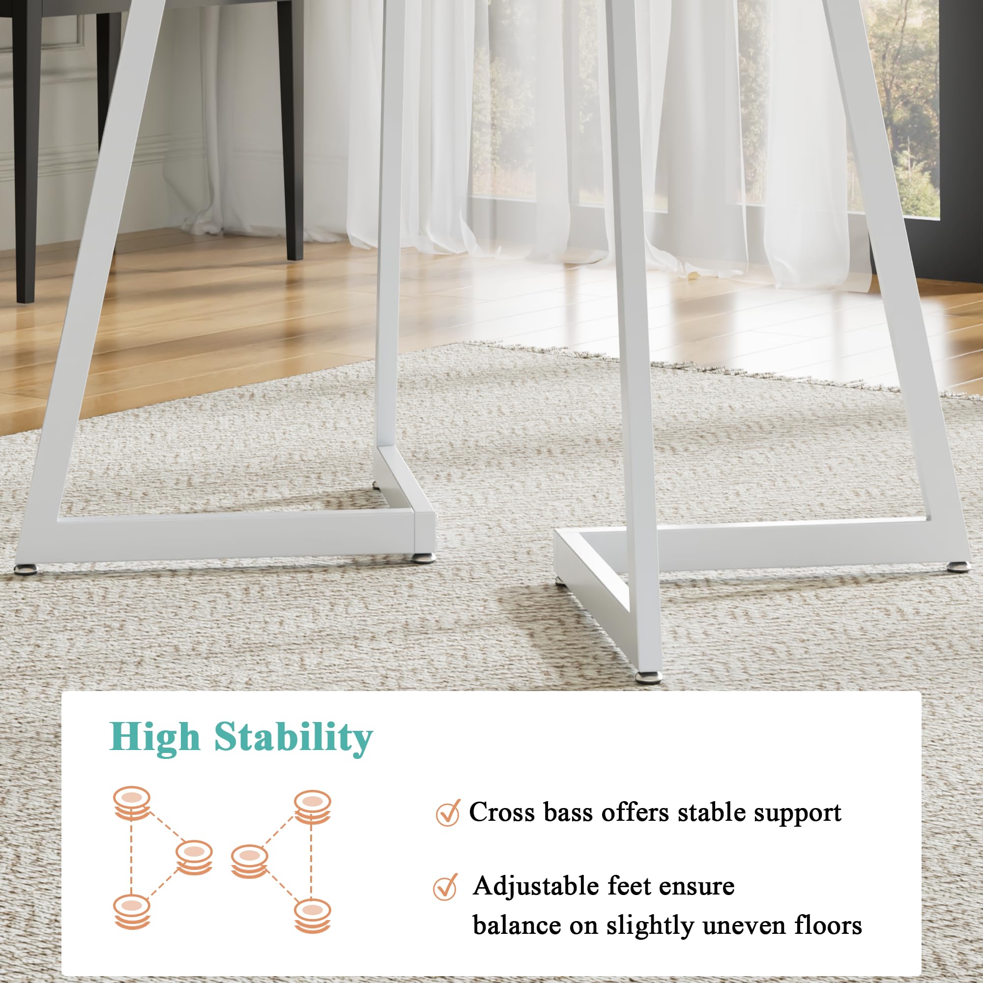 High Stability

- Cross bass offers stable support
- Adjustable feet ensure balance on slightly uneven floors