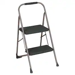 Cosco - Big Step Folding Stool 2 Step 200 lb Capacity 20.5" Working Height 22" Spread Black/Gray - Gray|Black