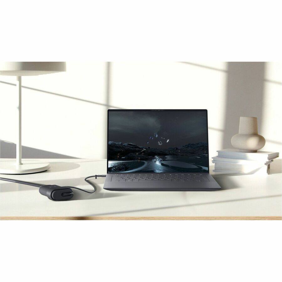 Alt View 2. Dell - Dell 100W USB-C GaN Ultra Slim Adapter - 100 W - 3.28 ft Cable - 120 V AC, 230 V AC Input - 20 V DC, 15 V DC, 9 V DC, 5 - Possibly Black.