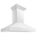 Left. ZLINE - ZLINE 48 in. Wooden Wall Mount Range Hood (KBWW-48) - Smooth Bright White Finish.