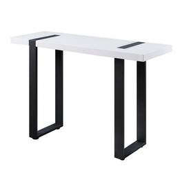 Manhattan Lane - Two Tone Modern Sofa Table with Metal Legs, White and Black - White, Black