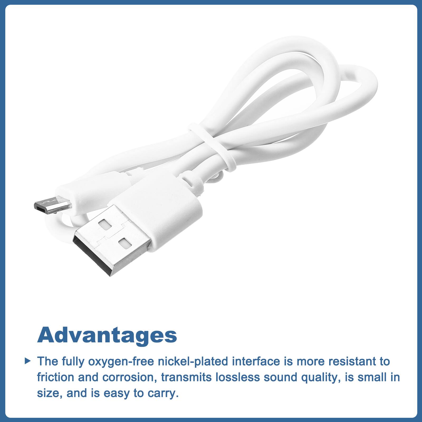 Advantages

The fully oxygen-free nickel-plated interface is more resistant to friction and corrosion, transmits lossless sound quality, is small in size, and is easy to carry.