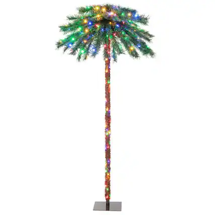 Front. Resenkos - Resenkos 6-Ft Pre-Lit Artificial Tropical Christmas Palm Tree - Green - Green.