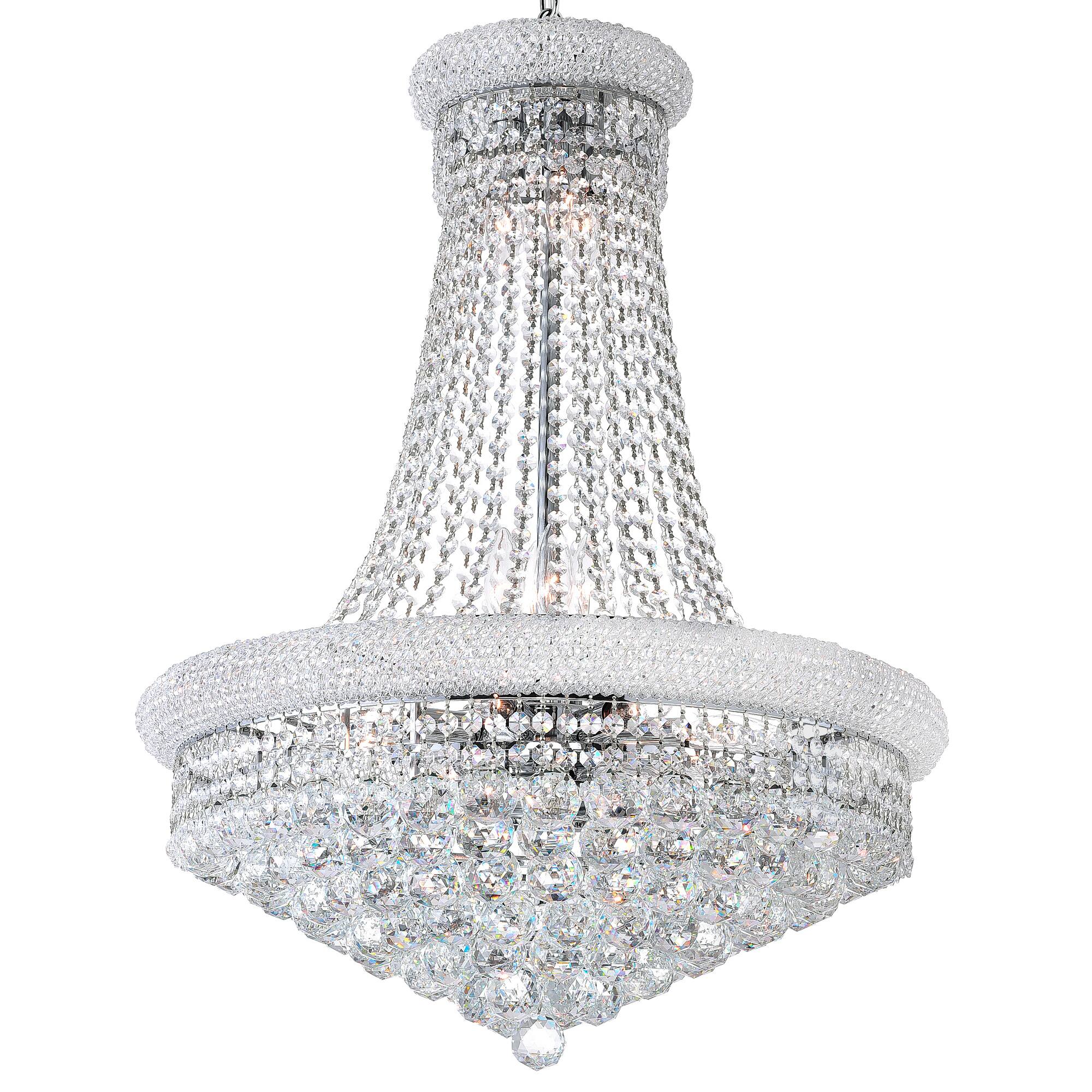 Angle. CWI Lighting - Empire 17 Light Down Chandelier With Chrome Finish - Chrome.
