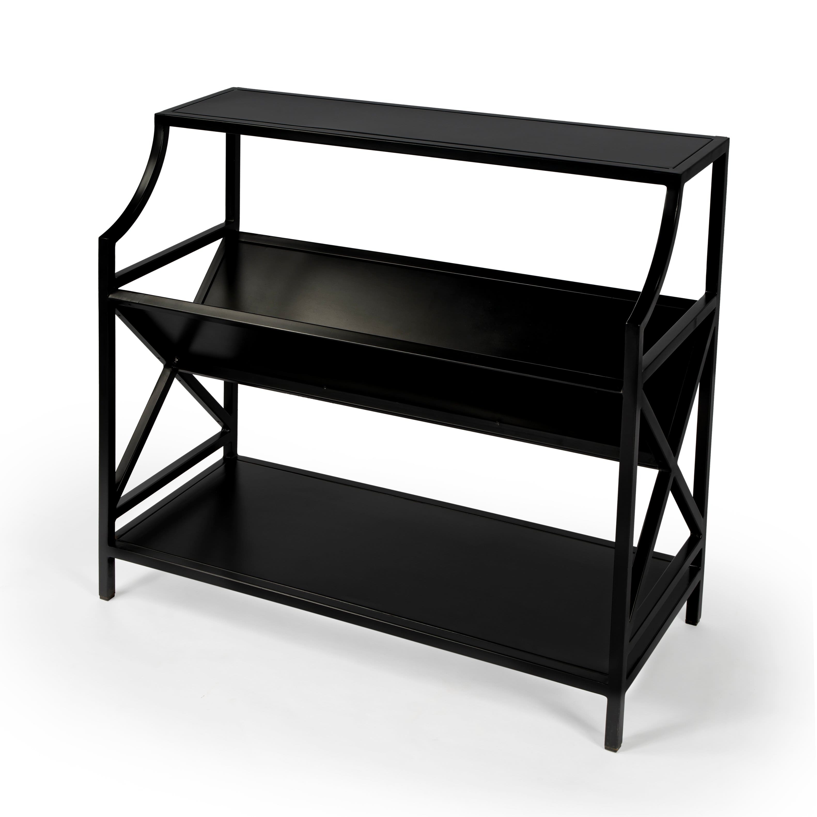 Butler Specialty - Keats 36 in. W Rectangular Iron 2-Tier Library Bookcase - Black