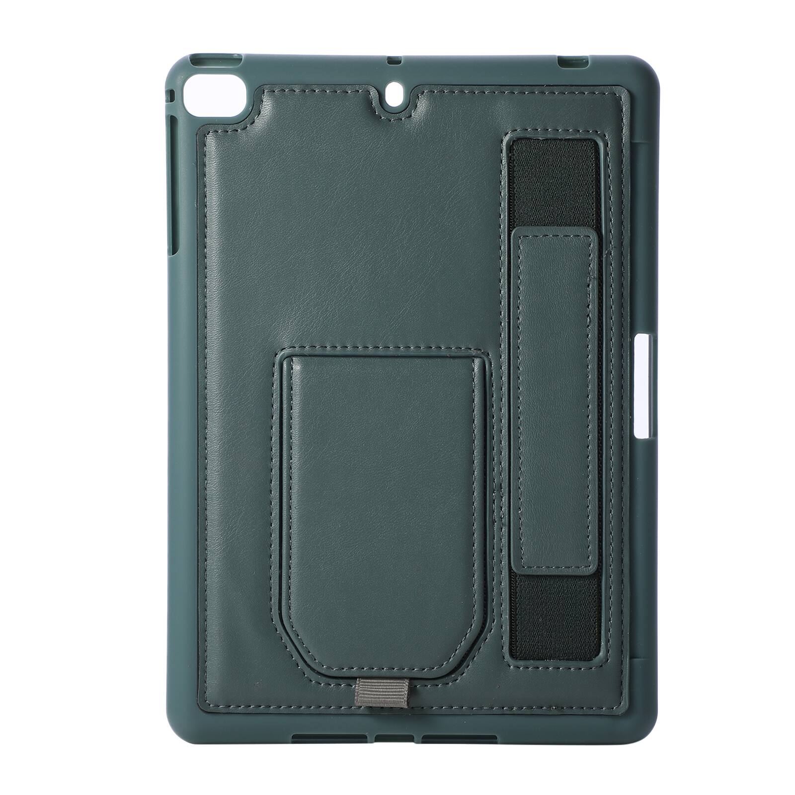 Alt View 4. Dteck - Shockproof Case for Apple iPad mini (5th Generation) 2019 with Hand Strap and Kickstand, PU Leather TPU Protective Cover - Darkgreen.