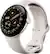 Front. Google - Google Pixel Watch 4 (41mm) - Wi-Fi - Polished Silver Case - Porcelain Band.