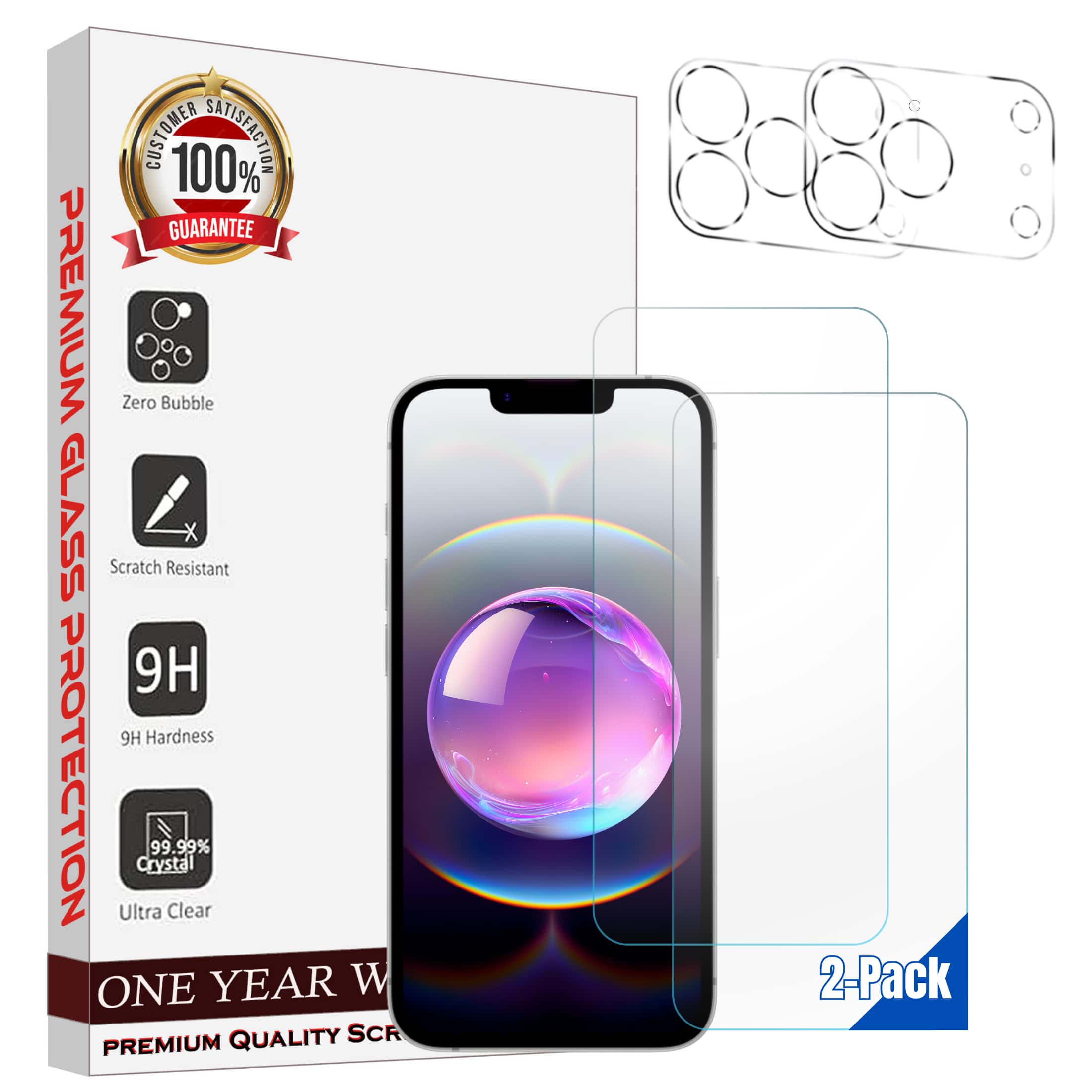 Entronix - Screen Protector & Camera Lens Protector Compatible with iPhone 17 Pro - 4-Piece Combo - Clear