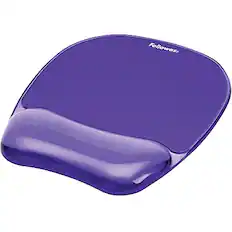 Front. Fellowes - Crystals Gel Mouse Pad/Wrist Rest Combo, Non-Skid Base, Purple - Purple.