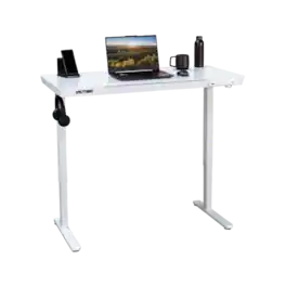 Victor - Electric Glass Topped Standing Desk - White
