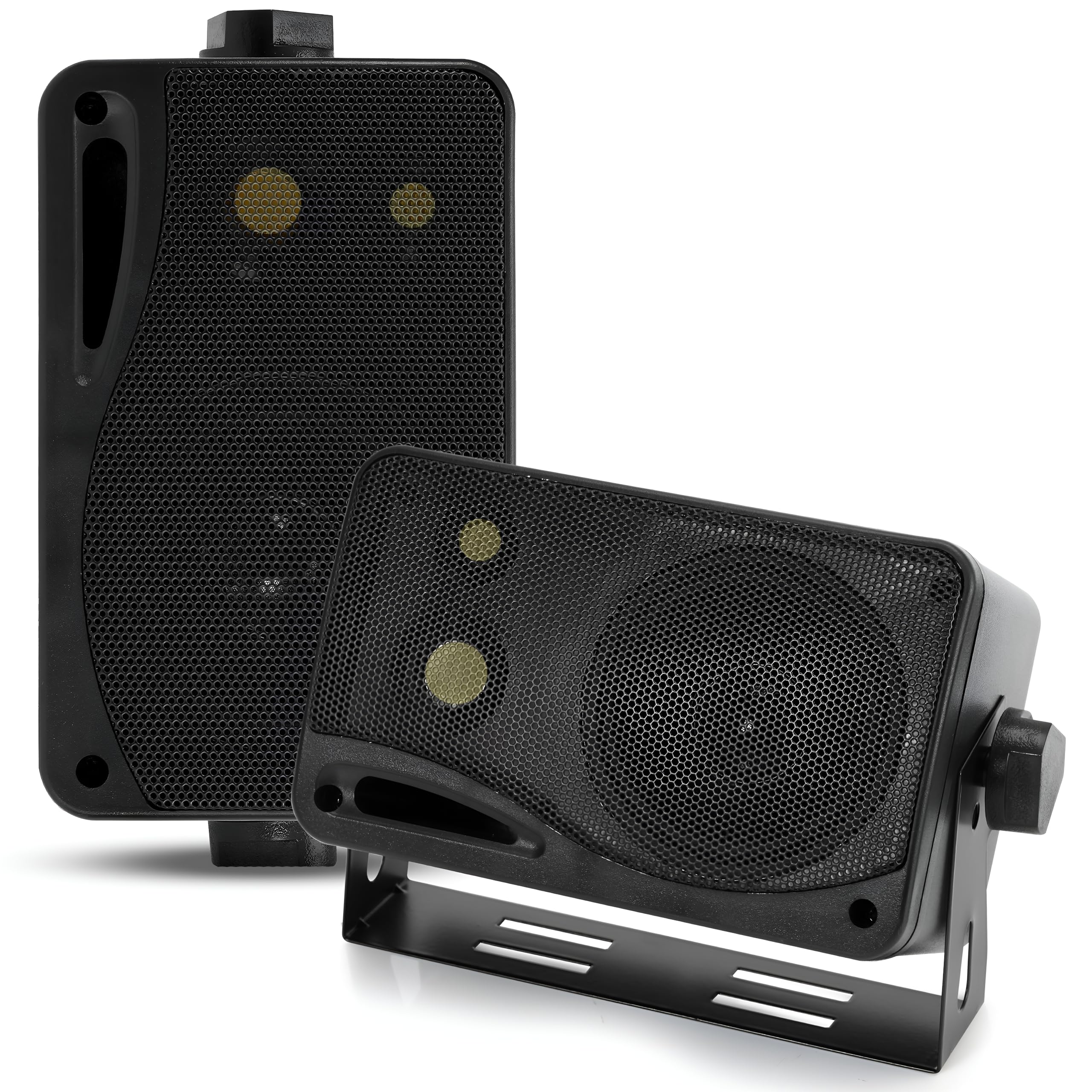 Front. Pyramid - Pyramid 3-Way Indoor Outdoor Speaker System – 3.5" 200W Speakers, Tweeter, Woofer, Midrange for PA System.