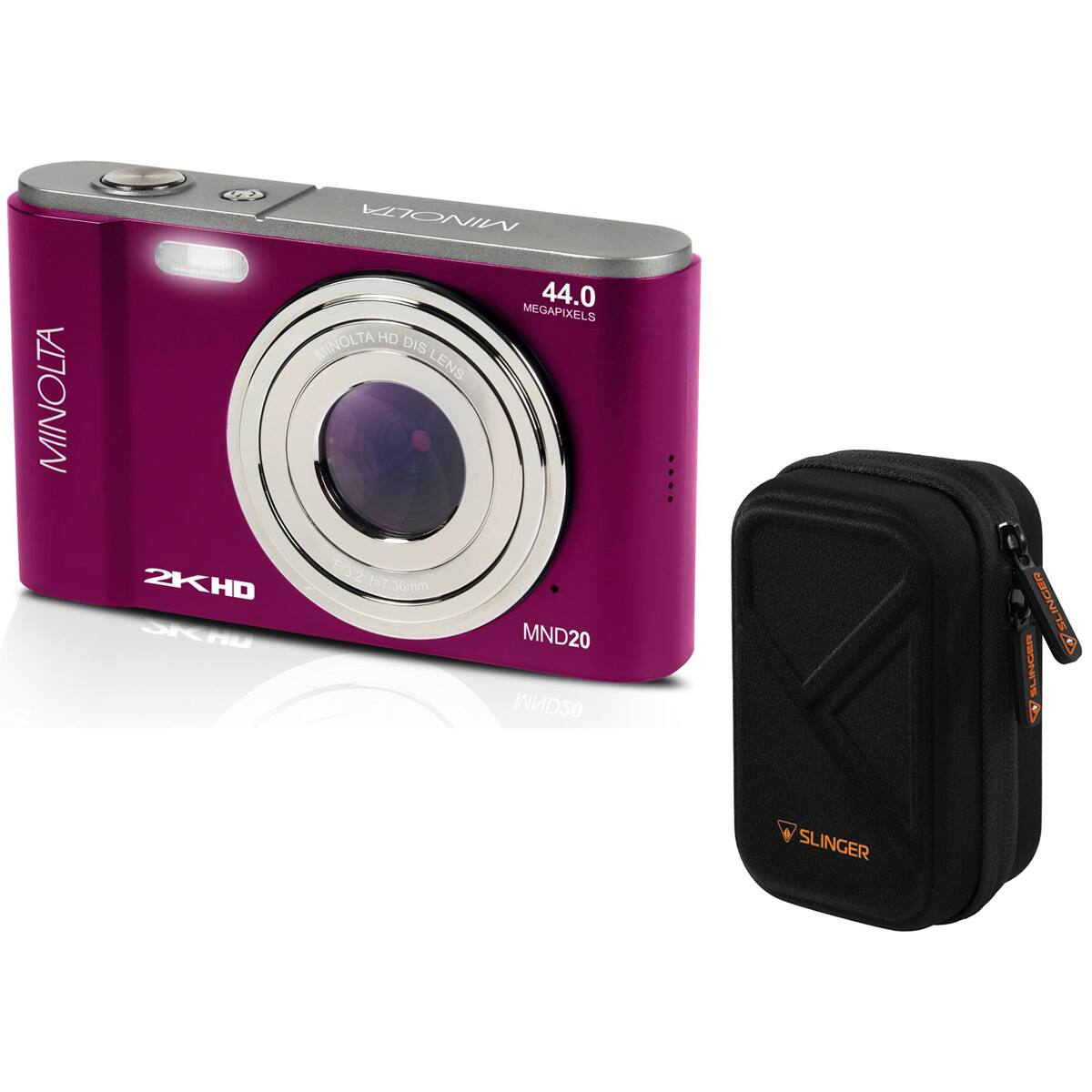 MINOLTA  
MINOLTA 44.0 MEGAPIXELS  
MINOLTA HD DIS LENS  
2KHD F/3.2 f=7.36mm  
SKHD  
MND20  
LINGER SLINGER