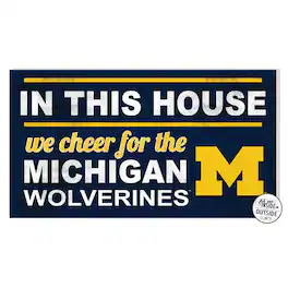 Jardine - Michigan Wolverines 11'' x 20'' Indoor/Outdoor In This House Sign - Blue