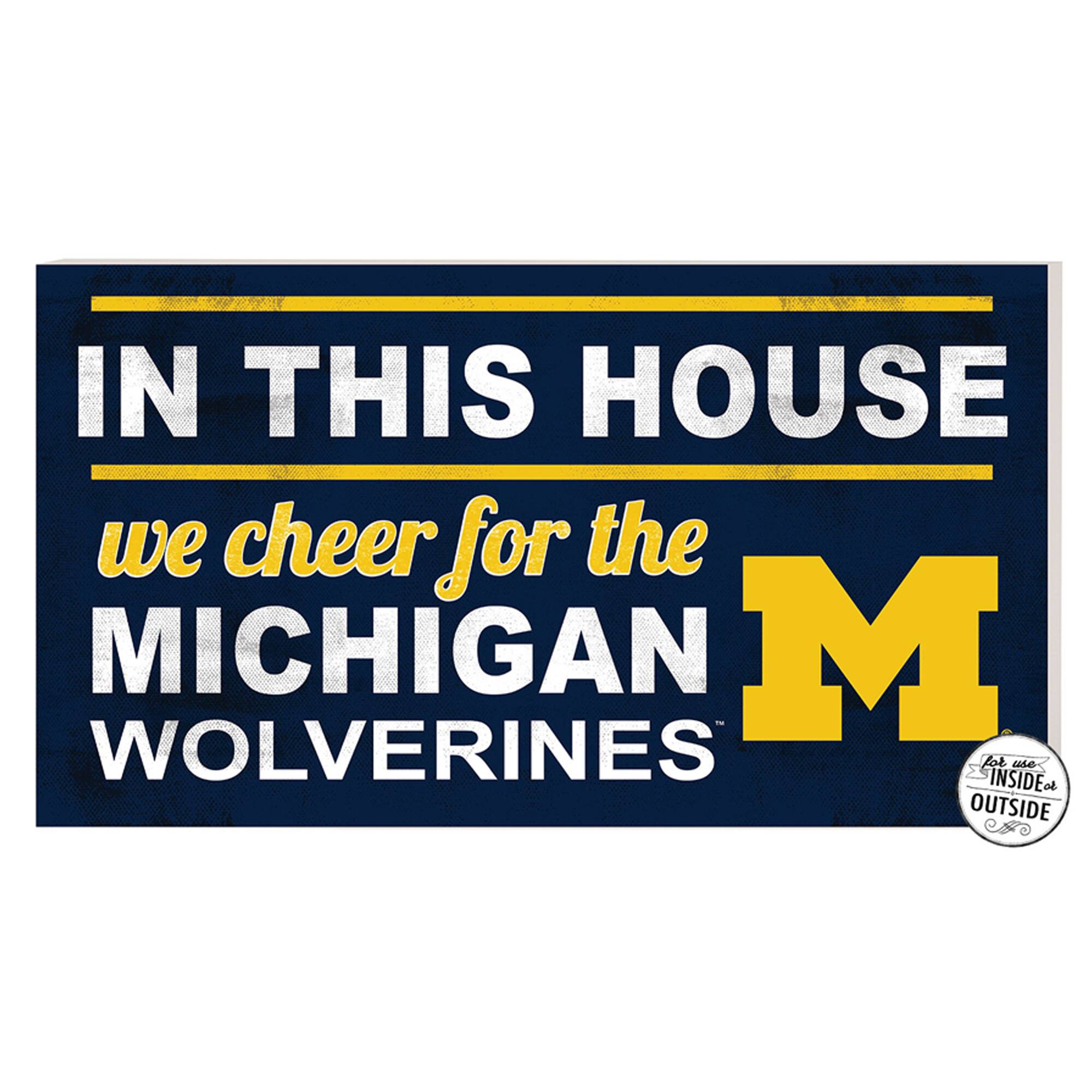 Michigan Wolverines 11'' x 20'' Indoor/Outdoor In This House Sign