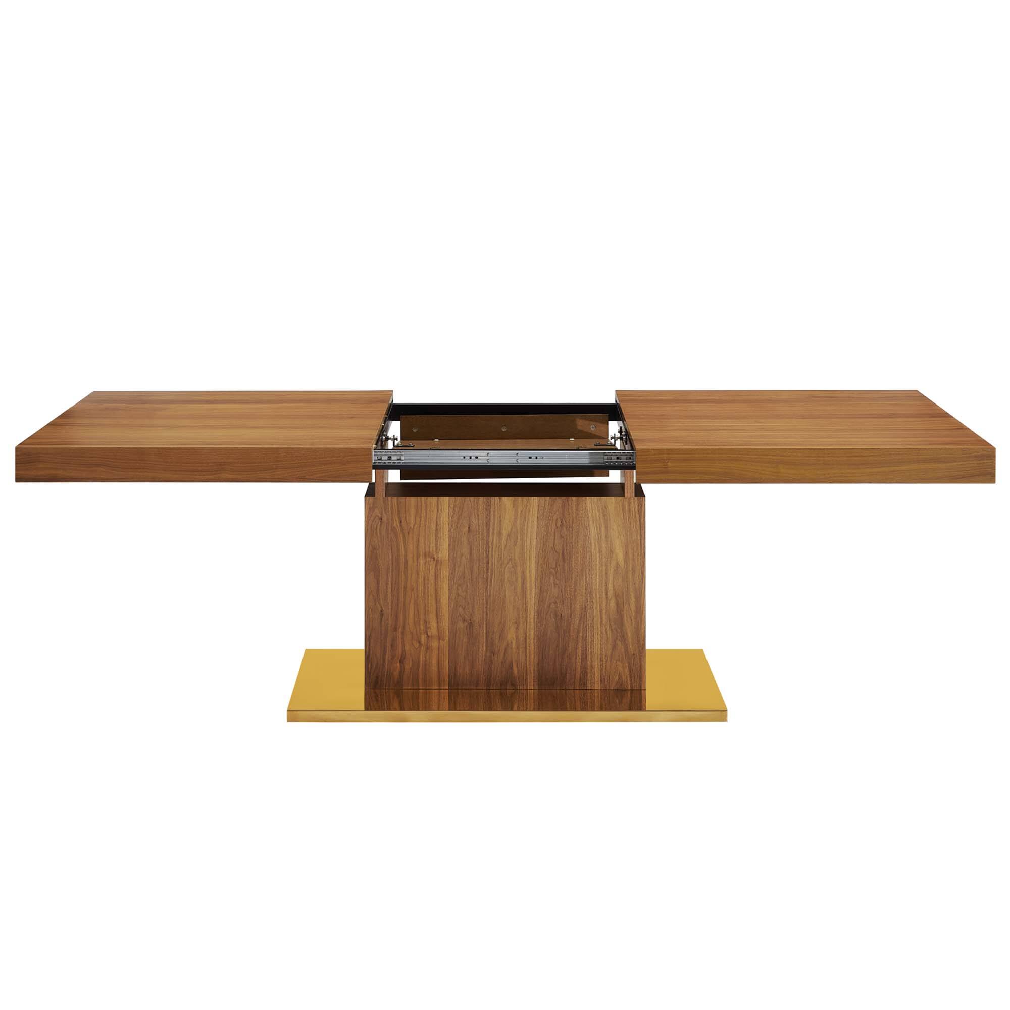 Back. Modway - Vector Expandable Dining Table by Modway - Walnut Gold.