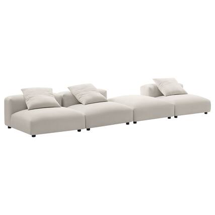 Front. Modway - Solace 4-Piece Modular Upholstered Fabric Sectional Sofa by Modway - Gray.